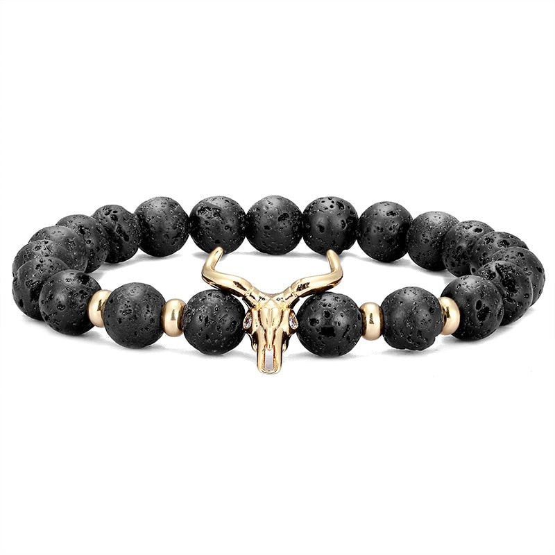 Natural Lava stone beads Healing Balance Chakra charm bracelet 8mm tiger eye bead Tibetan Buddha Prayer Bracelet for women men