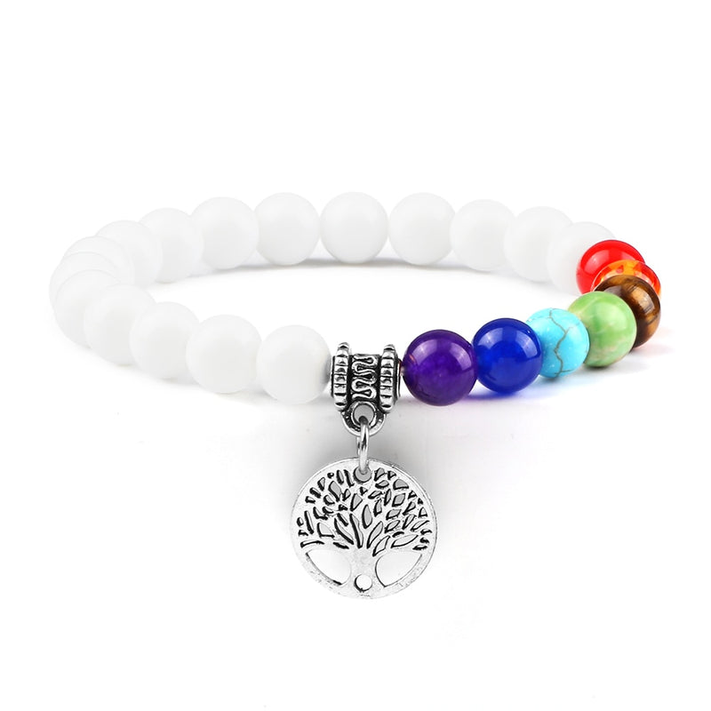 Hot 7 Chakra Life Tree Bracelets Natural Stone Reiki Healing Engry Beads Bangles Women Men Yoga Bracelet Meditation Jewelry Gift