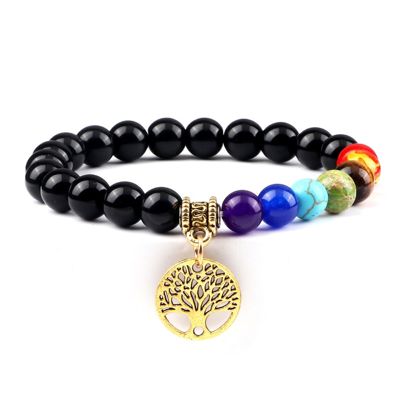 Hot 7 Chakra Life Tree Bracelets Natural Stone Reiki Healing Engry Beads Bangles Women Men Yoga Bracelet Meditation Jewelry Gift