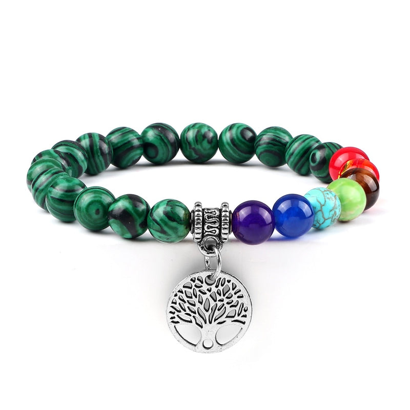 Hot 7 Chakra Life Tree Bracelets Natural Stone Reiki Healing Engry Beads Bangles Women Men Yoga Bracelet Meditation Jewelry Gift