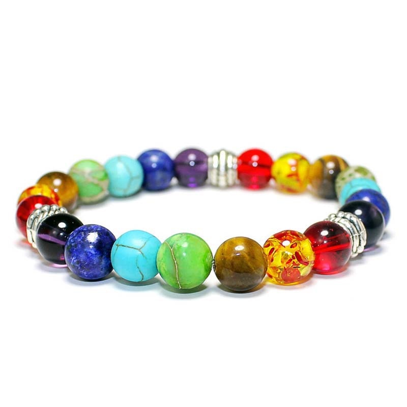 Classic 7 Chakra Beads Bracelet Natural Stone Black Rope Braided Yoga Reiki Healing Balance Bracelets &amp; Bangles Meditation Gift