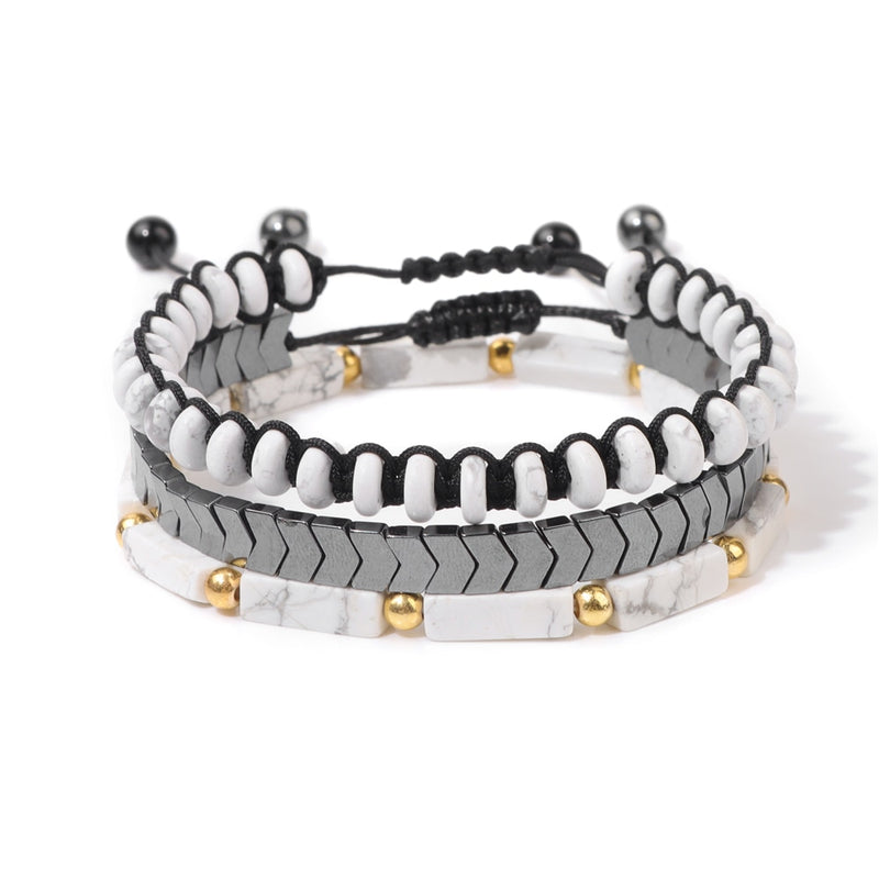 Natural Amethysts Bracelet Set Body-purify Slimming Healing Stone Bracelets For Women Men Loss Weight Yoga Meditation Jewelry