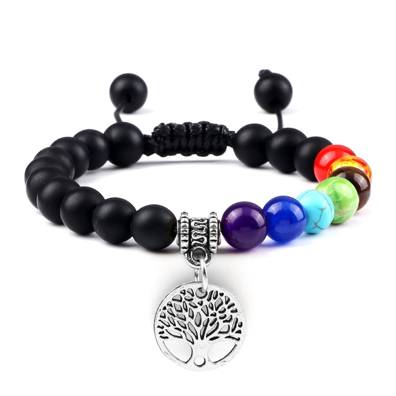 Hot 7 Chakra Life Tree Bracelets Natural Stone Reiki Healing Engry Beads Bangles Women Men Yoga Bracelet Meditation Jewelry Gift