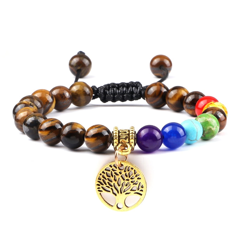 Hot 7 Chakra Life Tree Bracelets Natural Stone Reiki Healing Engry Beads Bangles Women Men Yoga Bracelet Meditation Jewelry Gift