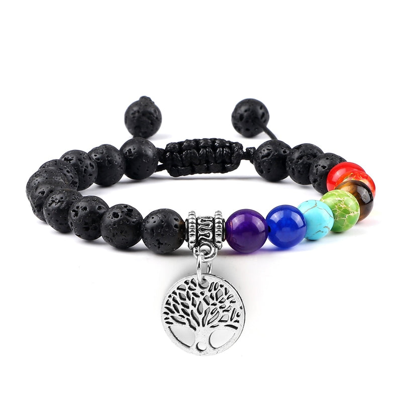 Hot 7 Chakra Life Tree Bracelets Natural Stone Reiki Healing Engry Beads Bangles Women Men Yoga Bracelet Meditation Jewelry Gift