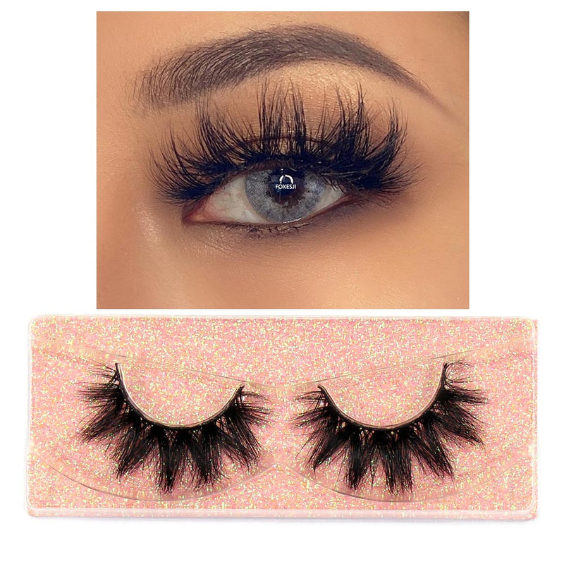 FOXESJI Mink Lashes Eyelashes Fluffy Natural Soft Cross False Eyelashes Eyelash Extension Volume 3D Mink Lashes Eyelashes Makeup