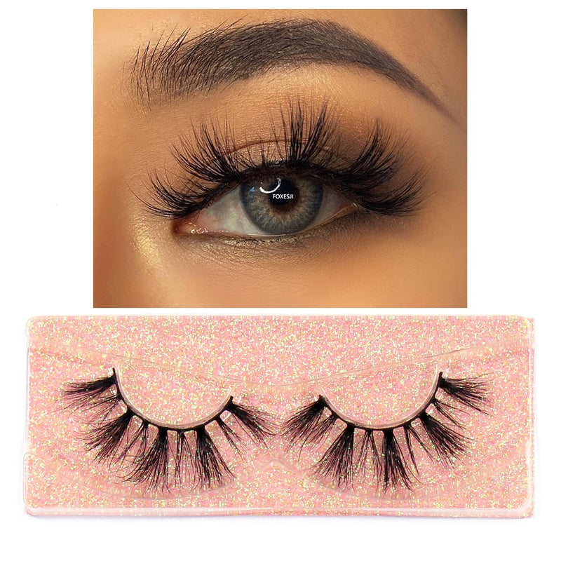 FOXESJI Mink Lashes Eyelashes Fluffy Natural Soft Cross False Eyelashes Eyelash Extension Volume 3D Mink Lashes Eyelashes Makeup