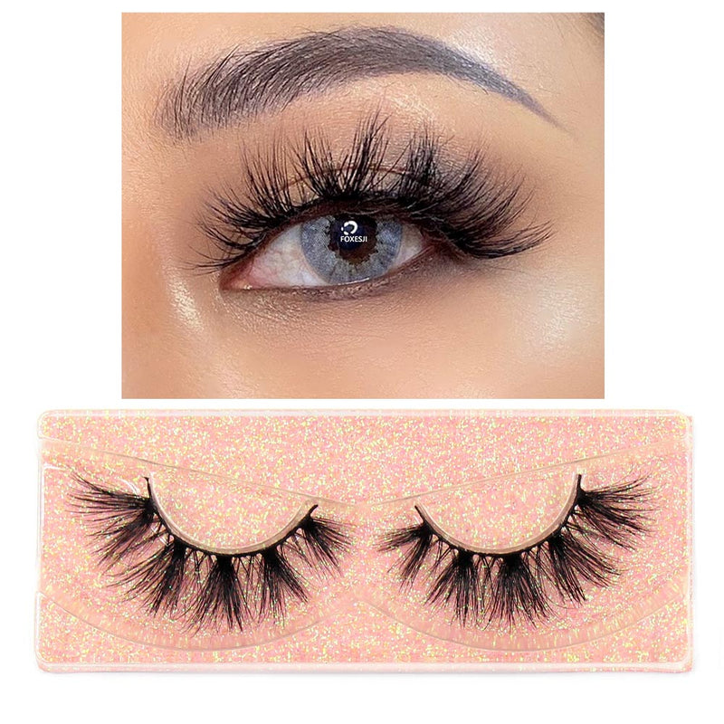 FOXESJI Mink Lashes Eyelashes Fluffy Natural Soft Cross False Eyelashes Eyelash Extension Volume 3D Mink Lashes Eyelashes Makeup