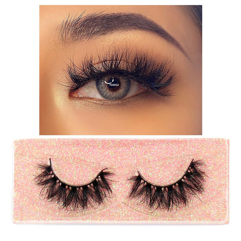 FOXESJI Mink Lashes Eyelashes Fluffy Natural Soft Cross False Eyelashes Eyelash Extension Volume 3D Mink Lashes Eyelashes Makeup