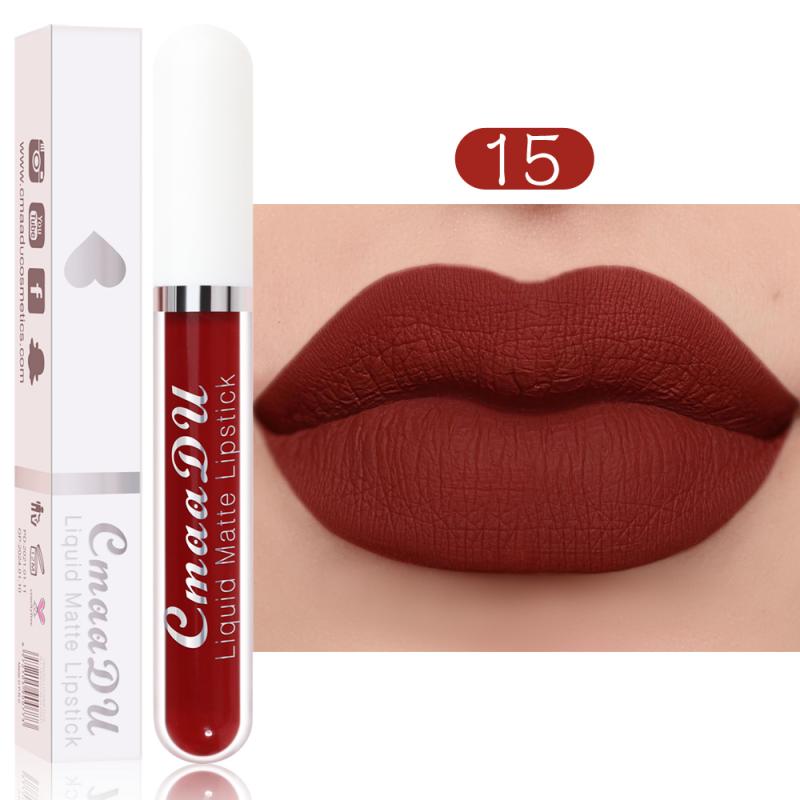 CmaaDu 18 Colors Long Lasting Lip Gloss Matte Velvet Liquid Lipstick Waterproof Moisturizing Lip Makeup Cosmetic TSLM1