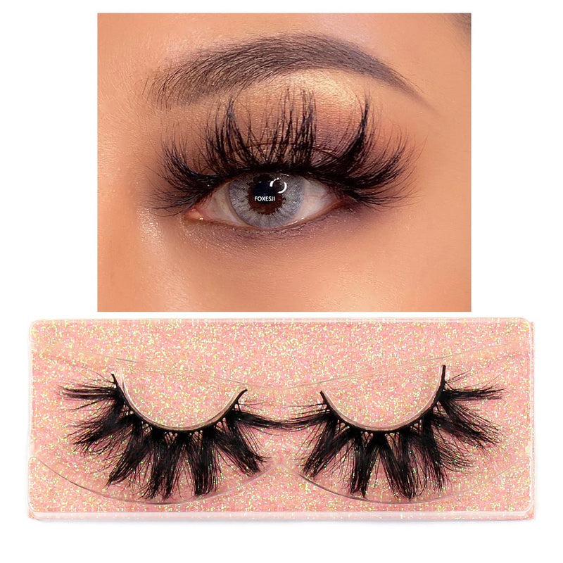 FOXESJI Mink Lashes Eyelashes Fluffy Natural Soft Cross False Eyelashes Eyelash Extension Volume 3D Mink Lashes Eyelashes Makeup