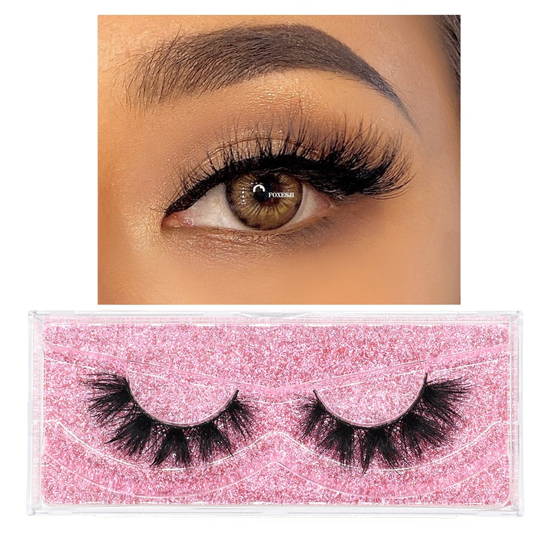 FOXESJI Mink Lashes Eyelashes Fluffy Natural Soft Cross False Eyelashes Eyelash Extension Volume 3D Mink Lashes Eyelashes Makeup