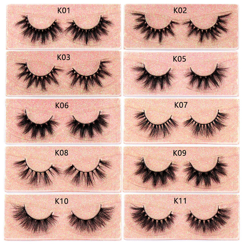 FOXESJI Mink Lashes Eyelashes Fluffy Natural Soft Cross False Eyelashes Eyelash Extension Volume 3D Mink Lashes Eyelashes Makeup