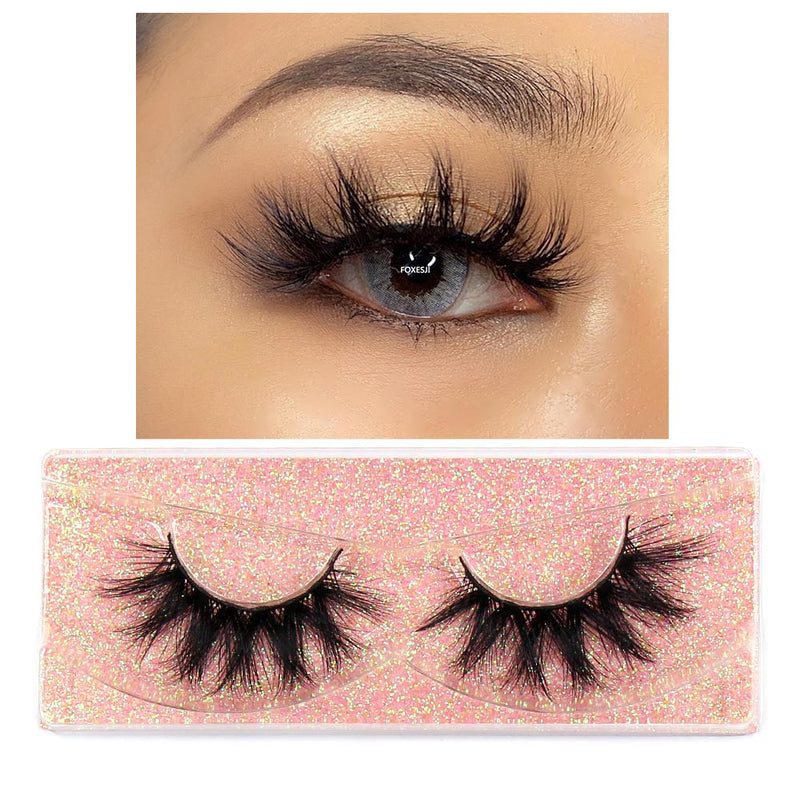 FOXESJI Mink Lashes Eyelashes Fluffy Natural Soft Cross False Eyelashes Eyelash Extension Volume 3D Mink Lashes Eyelashes Makeup