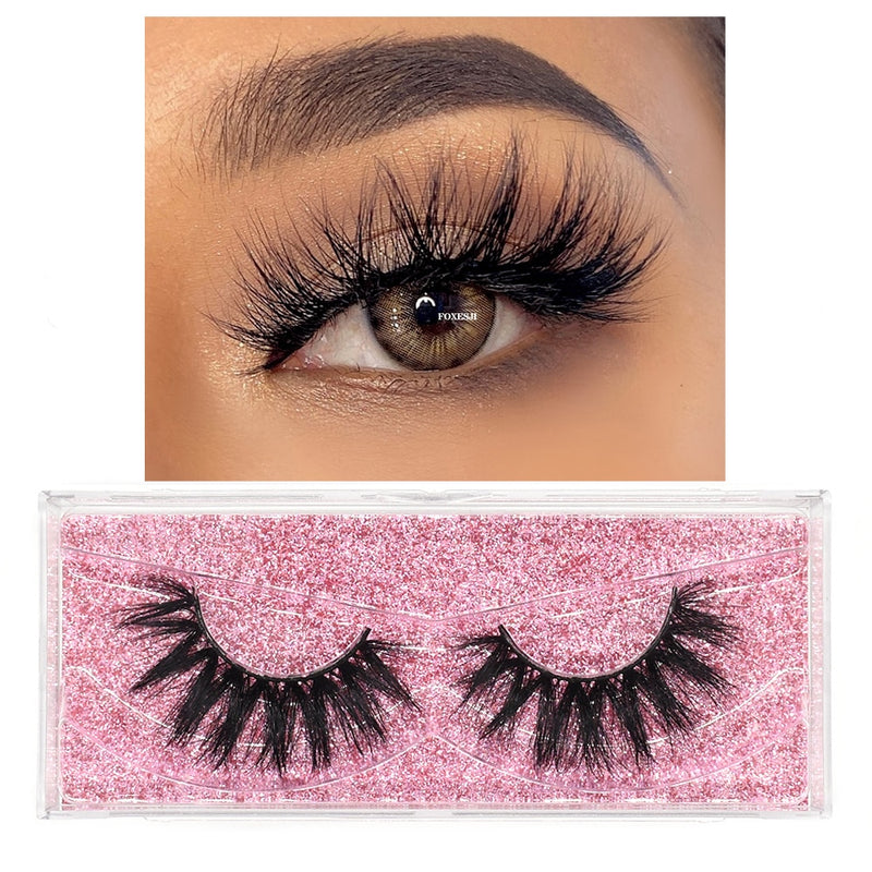 FOXESJI Mink Lashes Eyelashes Fluffy Natural Soft Cross False Eyelashes Eyelash Extension Volume 3D Mink Lashes Eyelashes Makeup