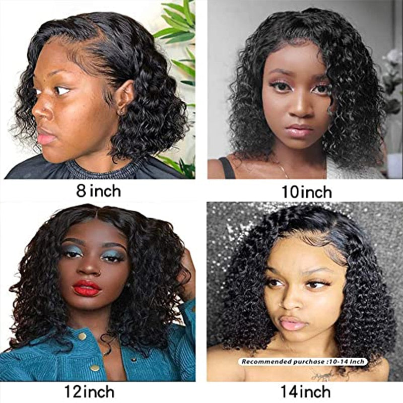 Short Bob Wigs 13x4 Lace Front Human Hair Wigs Peruvian 100% Remy Human Hair Wigs Pre-Plucked Bleached Knots For Woman 150%