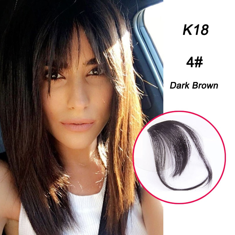 False Synthetic Bangs Hair Extension Fake Fringe Natural Hair Clip on Hairpieces Light Brown HighTemperature Wigs