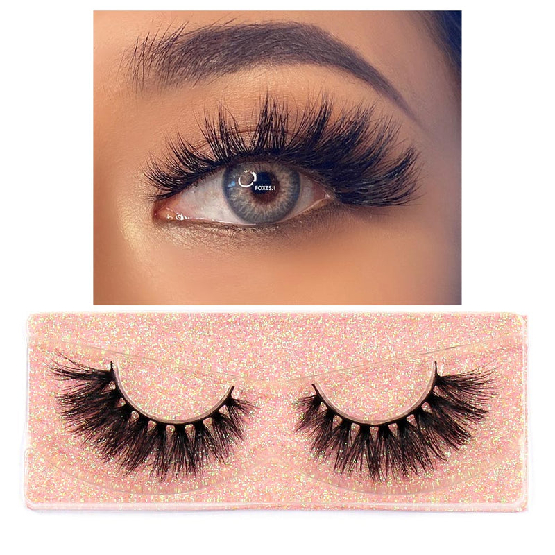 FOXESJI Mink Lashes Eyelashes Fluffy Natural Soft Cross False Eyelashes Eyelash Extension Volume 3D Mink Lashes Eyelashes Makeup