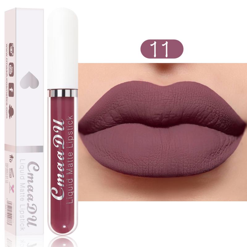 CmaaDu 18 Colors Long Lasting Lip Gloss Matte Velvet Liquid Lipstick Waterproof Moisturizing Lip Makeup Cosmetic TSLM1