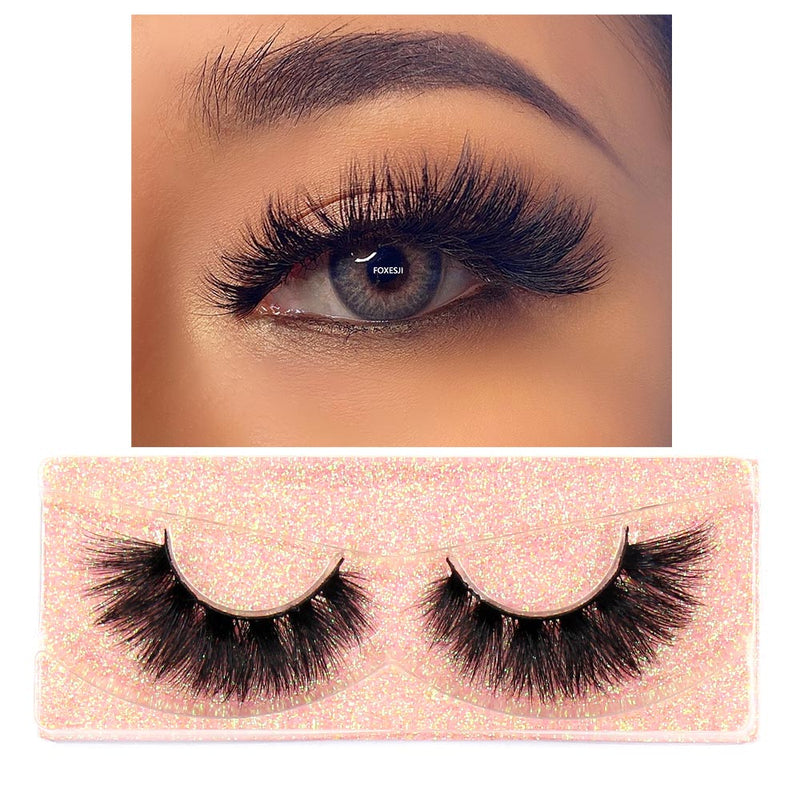 FOXESJI Mink Lashes Eyelashes Fluffy Natural Soft Cross False Eyelashes Eyelash Extension Volume 3D Mink Lashes Eyelashes Makeup