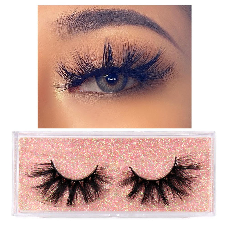 FOXESJI Mink Lashes Eyelashes Fluffy Natural Soft Cross False Eyelashes Eyelash Extension Volume 3D Mink Lashes Eyelashes Makeup