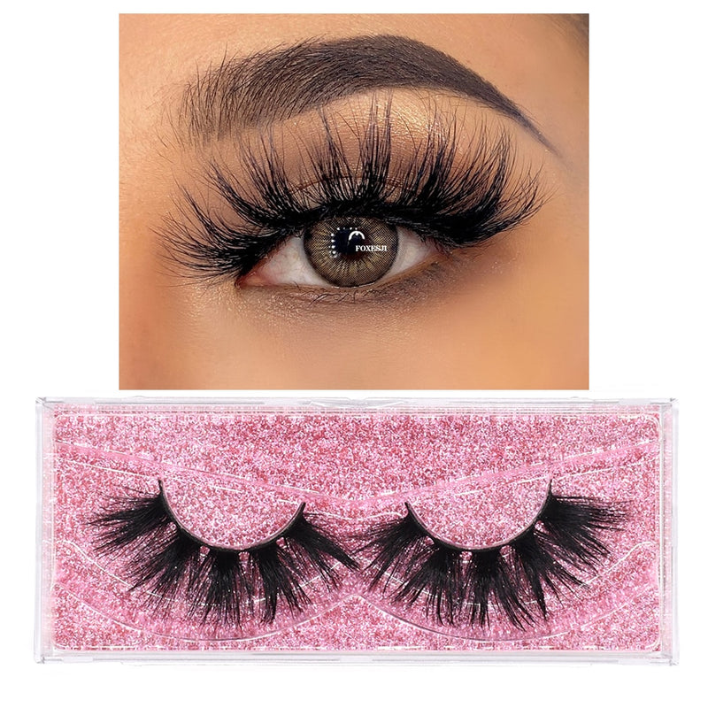 FOXESJI Mink Lashes Eyelashes Fluffy Natural Soft Cross False Eyelashes Eyelash Extension Volume 3D Mink Lashes Eyelashes Makeup