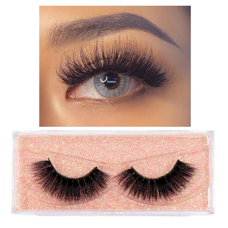 FOXESJI Mink Lashes Eyelashes Fluffy Natural Soft Cross False Eyelashes Eyelash Extension Volume 3D Mink Lashes Eyelashes Makeup