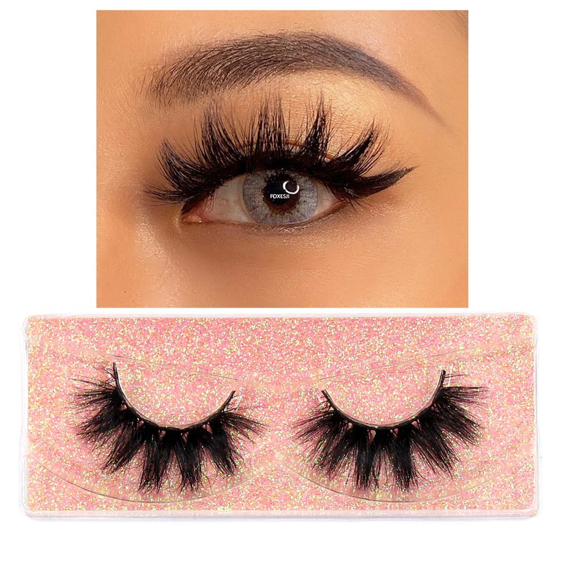 FOXESJI Mink Lashes Eyelashes Fluffy Natural Soft Cross False Eyelashes Eyelash Extension Volume 3D Mink Lashes Eyelashes Makeup