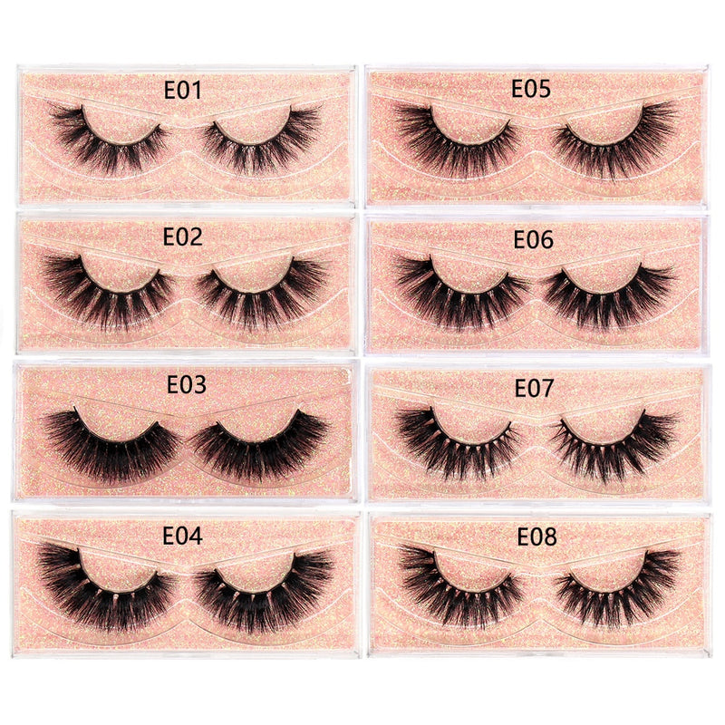 FOXESJI Mink Lashes Eyelashes Fluffy Natural Soft Cross False Eyelashes Eyelash Extension Volume 3D Mink Lashes Eyelashes Makeup