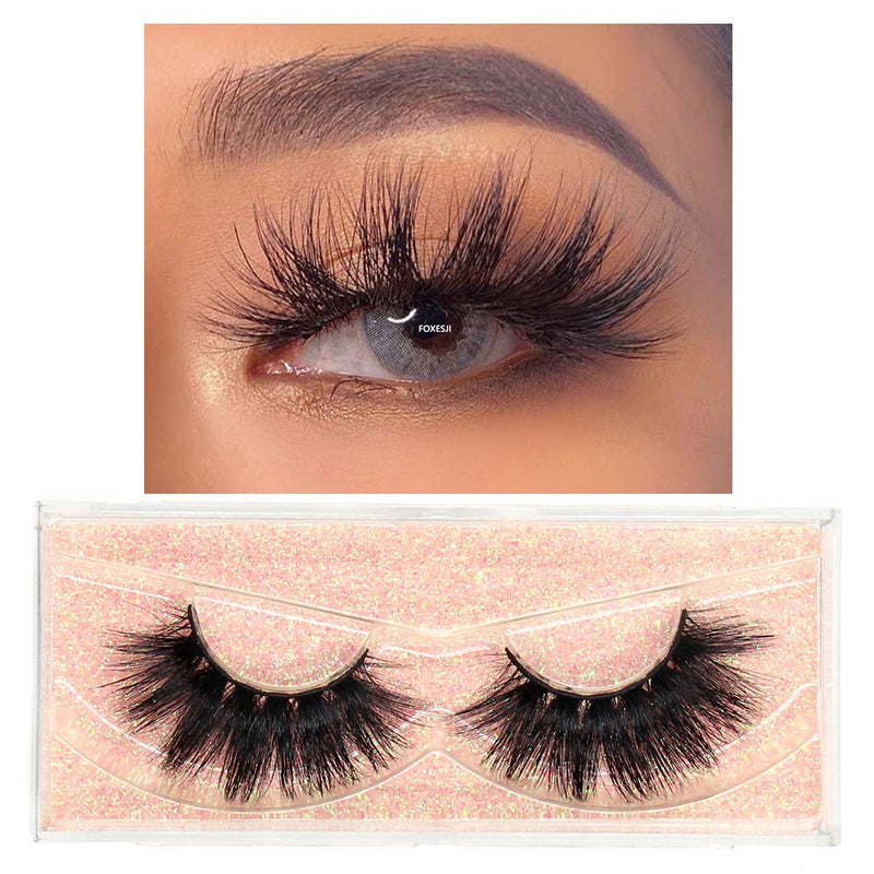 FOXESJI Mink Lashes Eyelashes Fluffy Natural Soft Cross False Eyelashes Eyelash Extension Volume 3D Mink Lashes Eyelashes Makeup