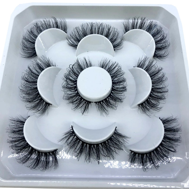 2/ 4/ 6pairs natural false eyelashes fake lashes long makeup 3d mink lashes eyelash extension mink eyelashes for beauty 08