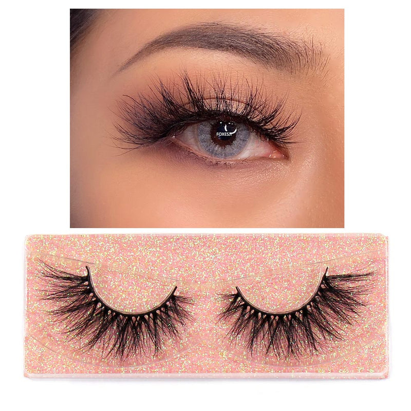 FOXESJI Mink Lashes Eyelashes Fluffy Natural Soft Cross False Eyelashes Eyelash Extension Volume 3D Mink Lashes Eyelashes Makeup