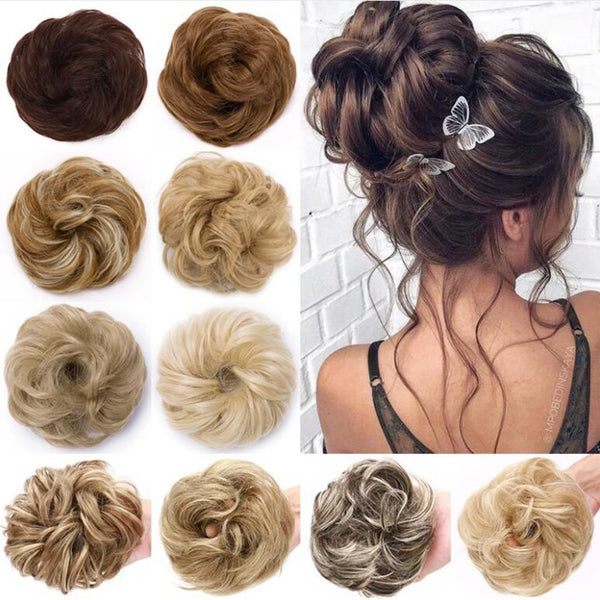 BENEHAIR Synthetic Scrunchy Hair Bun Messy Bun Women Chignon Curly Chignon Hair Extenisons Updo Donut Hairpieces Fake Hair Piece