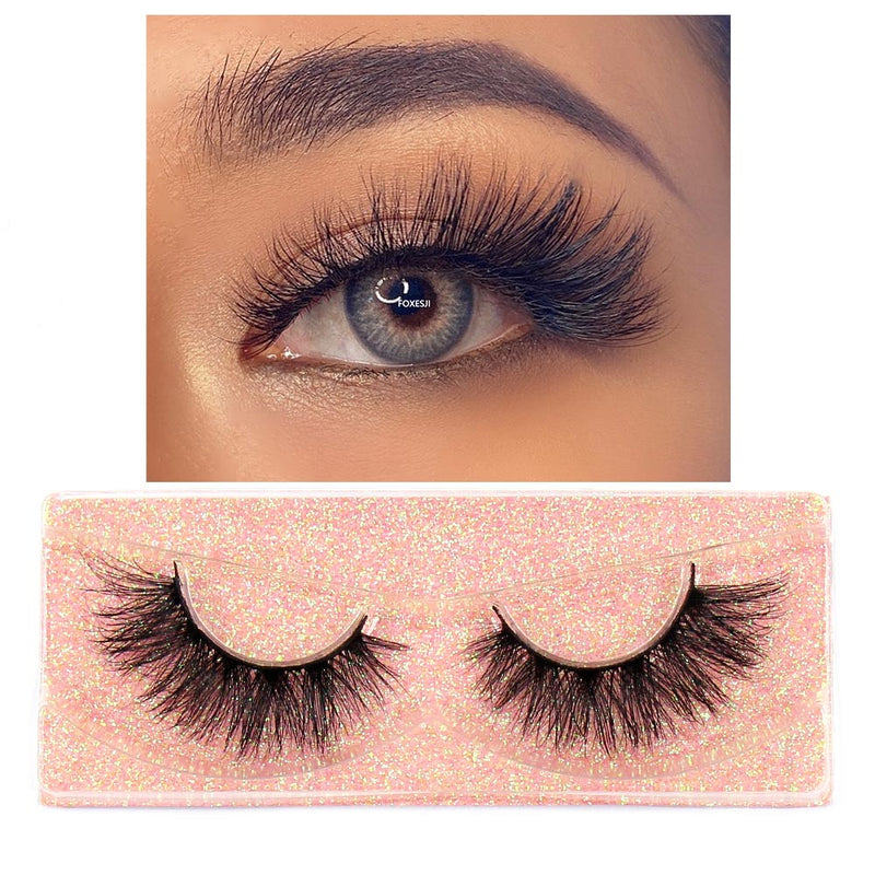 FOXESJI Mink Lashes Eyelashes Fluffy Natural Soft Cross False Eyelashes Eyelash Extension Volume 3D Mink Lashes Eyelashes Makeup