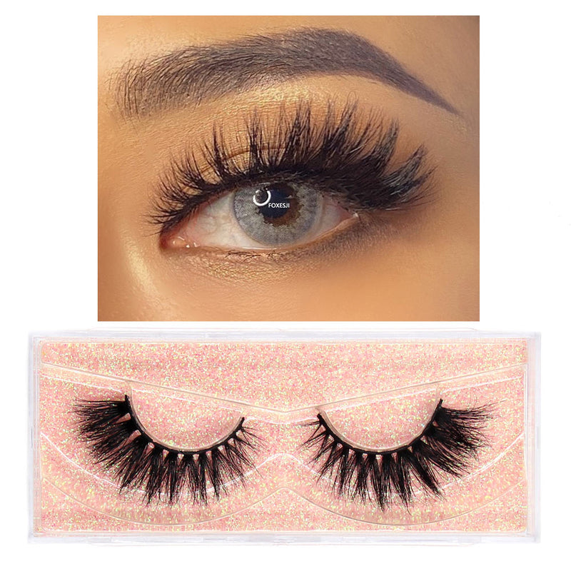 FOXESJI Mink Lashes Eyelashes Fluffy Natural Soft Cross False Eyelashes Eyelash Extension Volume 3D Mink Lashes Eyelashes Makeup