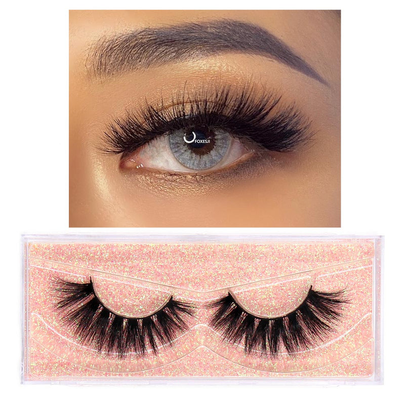 FOXESJI Mink Lashes Eyelashes Fluffy Natural Soft Cross False Eyelashes Eyelash Extension Volume 3D Mink Lashes Eyelashes Makeup