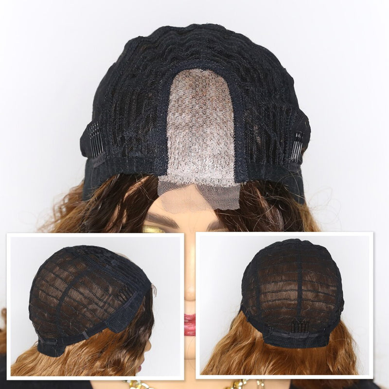 Sivir Synthetic Wigs For Women Lace  Wigs Kinky Curly  Middle Part Ombre Blonde Brown Colors Available 26 Inch Lace